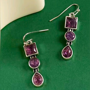 NEW Amethyst and silver earrings